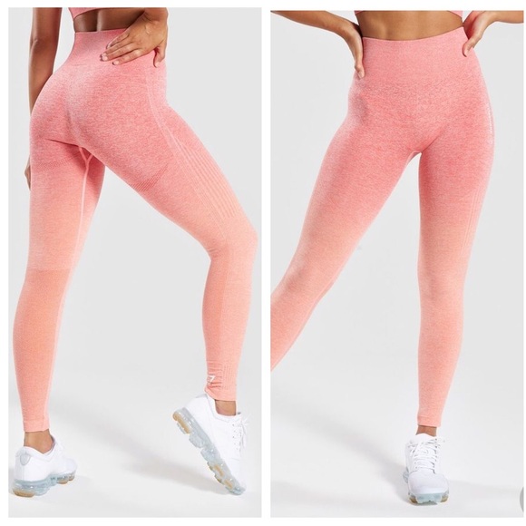 ✨GYMSHARK | Ombré Seamless Leggings | Peach Coral | Size M - Picture 11 of 11
